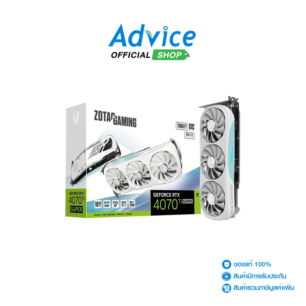 ZOTAC VGA RTX 4070 TI SUPER TRINITY WHITE OC - 16GB GDDR6X - A0157458
