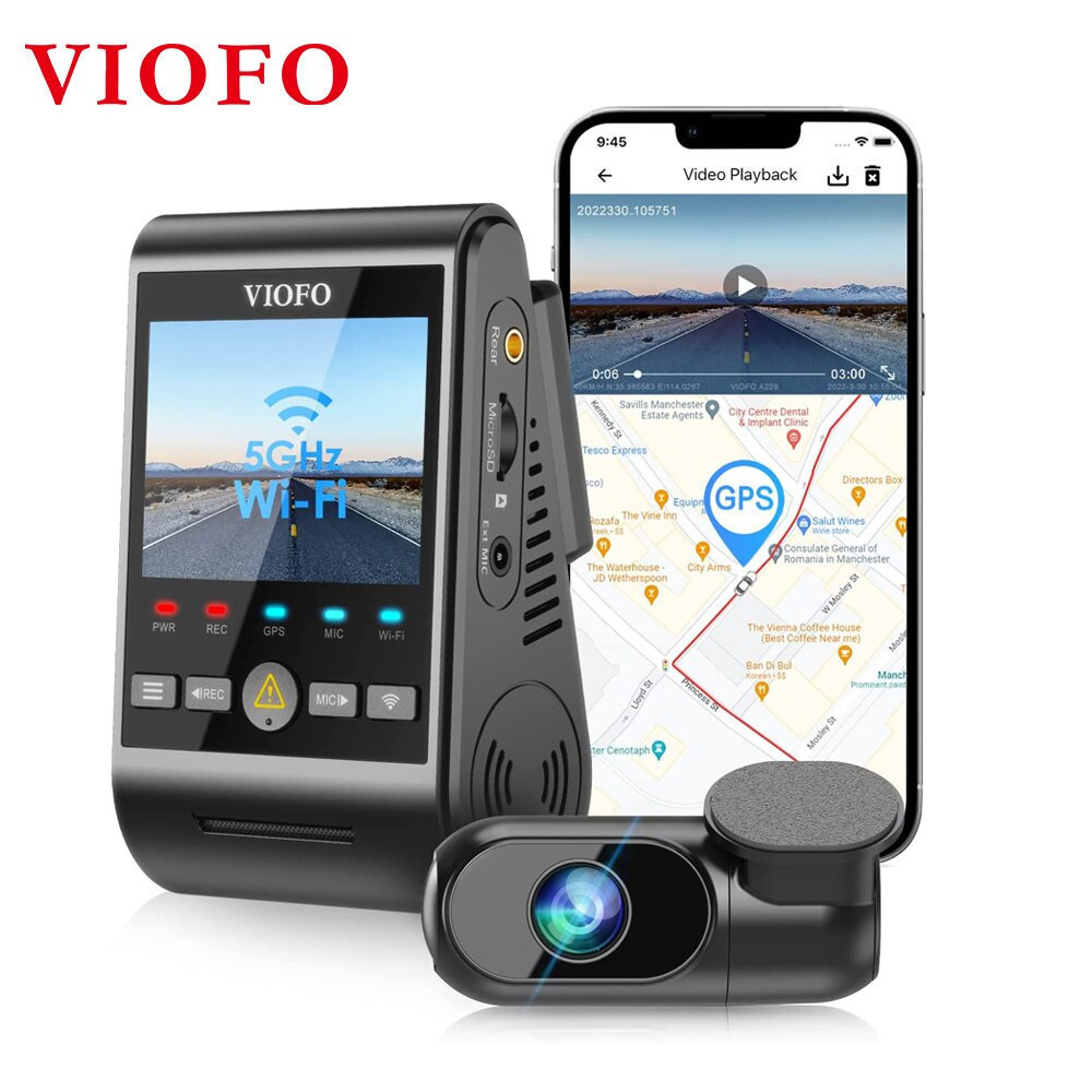 VIOFO A229 Duo GPS กล้องติดรถยนต์หน้าหลัง Sony Starvis Sensor กล้องหน้าหลัง 5GHZ WI-FI GPS