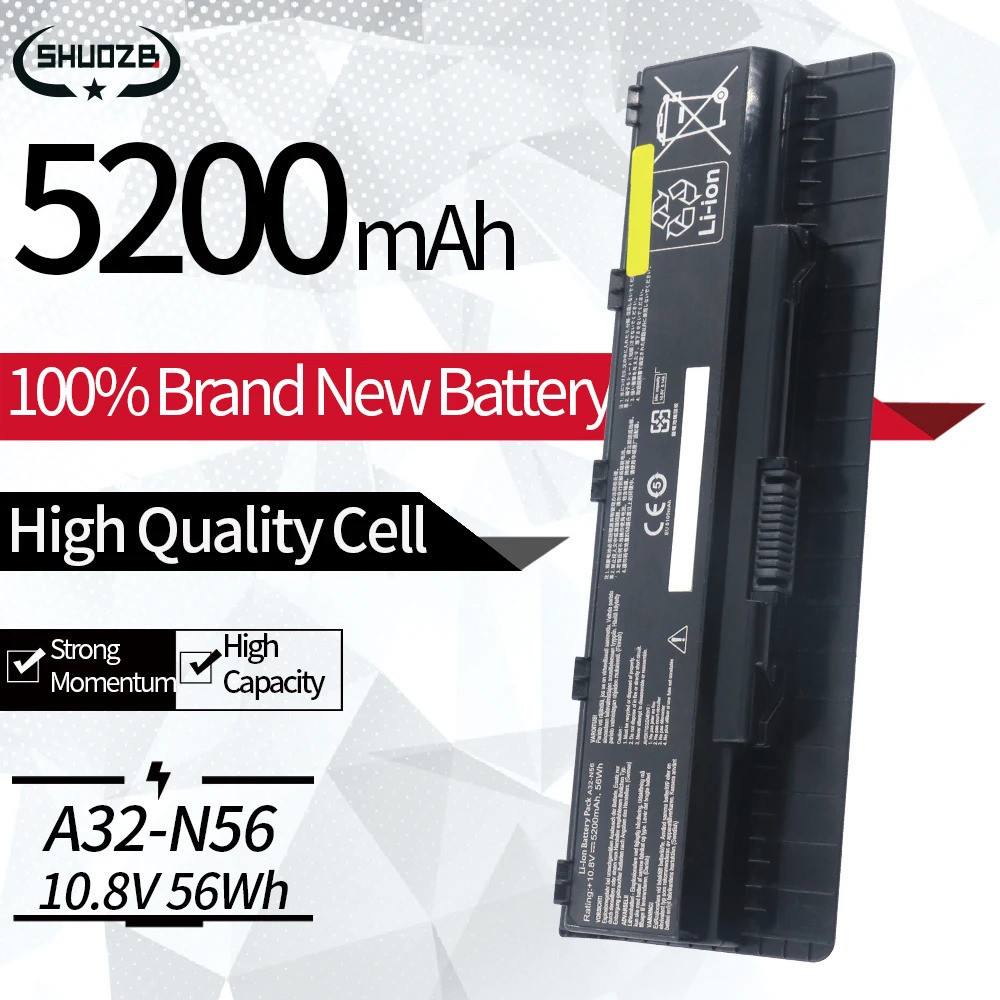 New A32-N56 Laptop Battery for ASUS N46 N46V N46VJ N46VM N46VZ N56 N56V N56VJ N56VM N76 N76VM N76VZ 