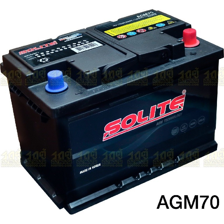 SOLITE แบตเตอรี่แห้ง AGM70 | 70แอมป์ 760 CCA / X1, S40, ไซส์เล็ก-กลาง