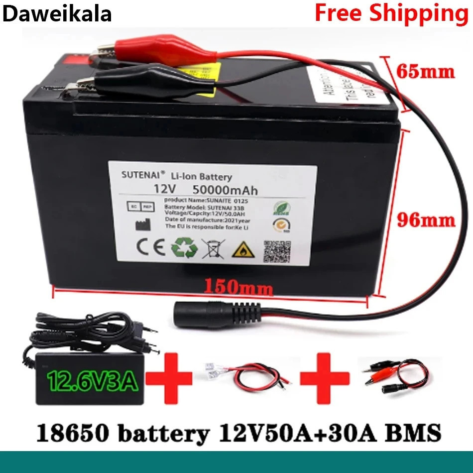 100% ให่12โวพล์50000 V6 3s7p 18650เป็นต้นไป50ah BMS BMS BMS