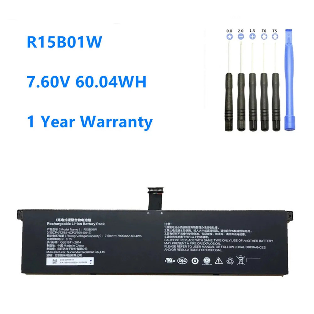R15B01W new laptop battery for xiaomi pro i5 15.6 R15B01W 7.60 volts 7900mAh/60.04oh