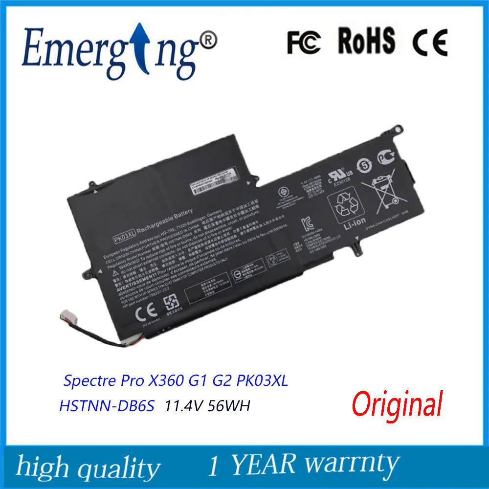 11.4โวลต์56WH ใหม่เดิมแล็ปท็อปแบตเตอรี่ PK03XL สำหรับ HP Spectre Pro X360 Spectre 13 HSTNN-DB6S 6789