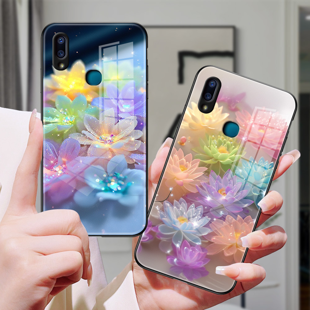 ดอกไม้ เคส กระจก vivo v9 v23/e v21/e v20 pro v19 v15 v11i s1 pro Y20/S/A/T/i Y19 Y17 Y12/S Y15 Y11 Y15S/A h3f1126