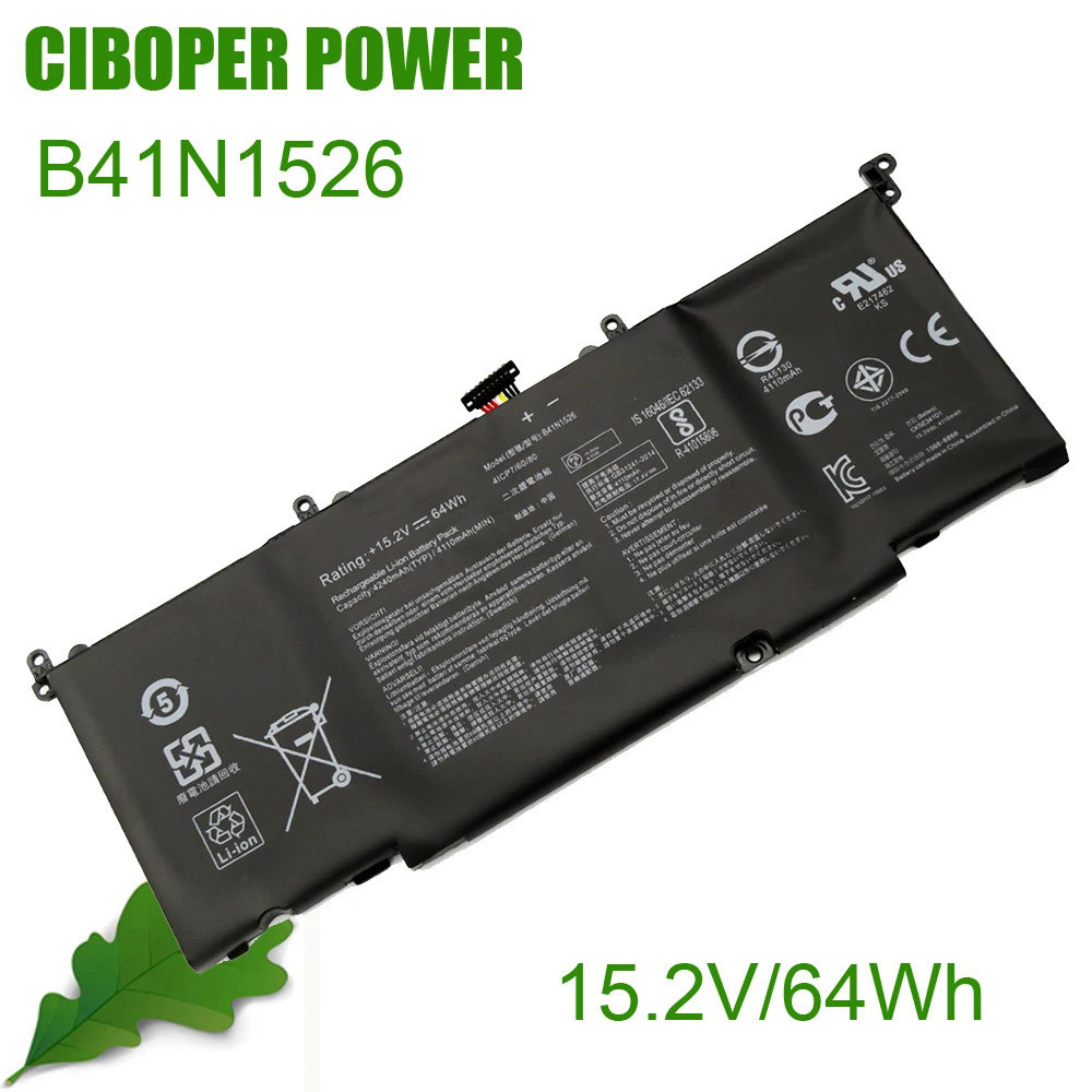 CP แบตเตอรี่แล็ปท็อป B41N1526 15.2V 64Wh 4110MAh GL502VT-BSI7N27สำหรับ ROG Strix GL502 GL502VM S5VT6