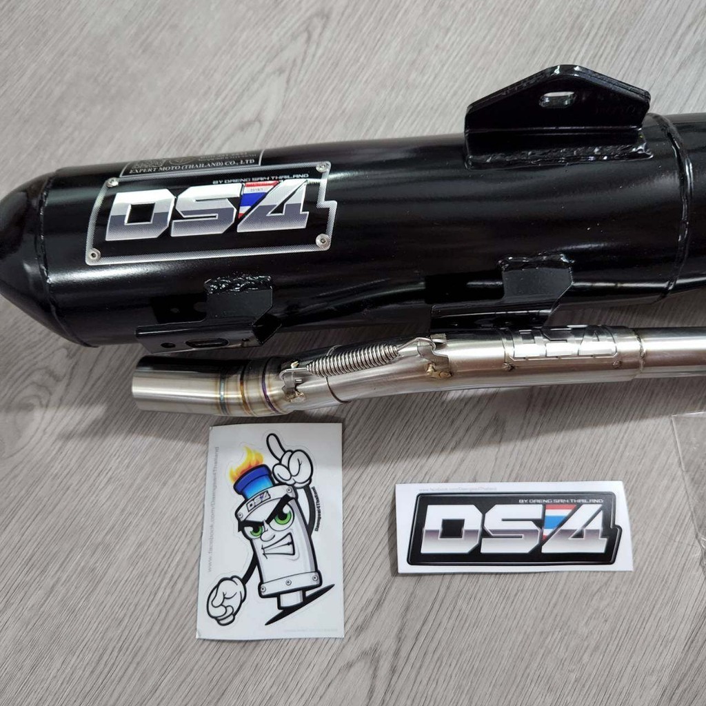 ท่อแดงสายสี่ DS4 WAVE110i 2014-2018 ท่อทรงเดิม ผ่าหมกไส้แป๊บ+ตะแกรง ***มีมอก*** คอสปริง ใส่ลูกเดิมถึ