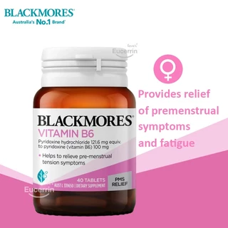Blackmores Vitamin B6 100mg Women's Health 40 Tablets วิตามินบี 6 บรรเทาอาการก่อนมีประจำเดือน