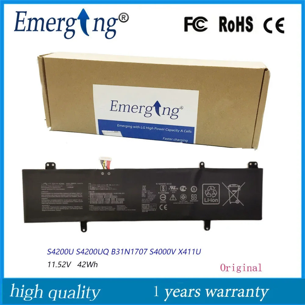 11.52โวลต์42WH ใหม่แล็ปท็อปแบตเตอรี่ B31N1707สำหรับ A SUS Vivobook 4200U S4200UQ S4000V S4100V