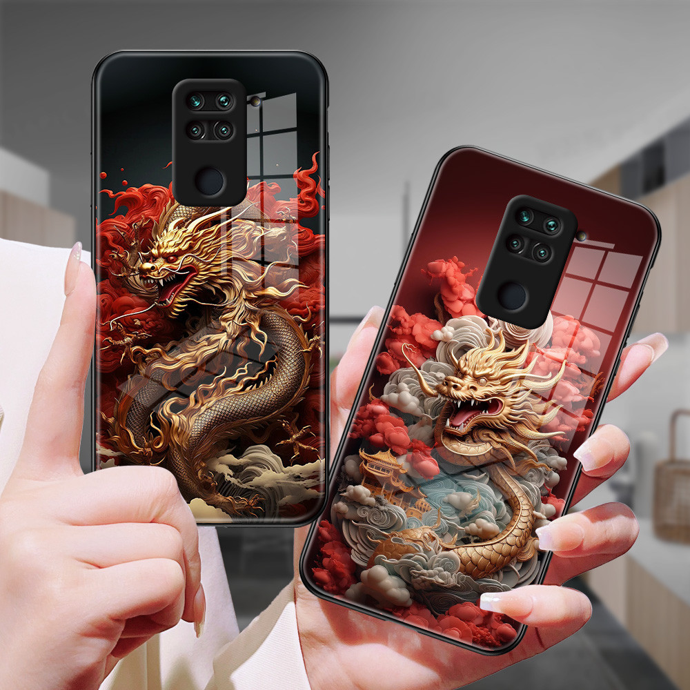 มังกร เคส กระจก Redmi Note 9s 9 9pro 8pro 11pro 114G 10pro 10/4G/5G 9T 9C 9 10X 10C 10A 10/4G/5G h3f1527