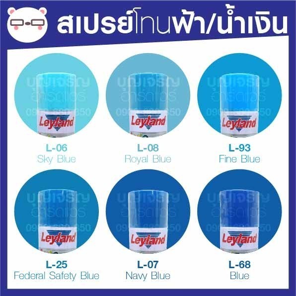 สีสเปรย์ เลย์แลนด์ / Leyland โทนสี เทา-น้ำเงิน / เฉดสี เทา-น้ำเงิน (เลแลน/layland)
