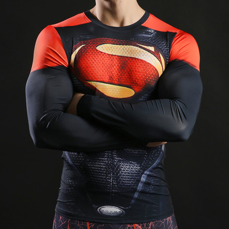 【COD】Mens Compression Shirt 3D Printed T-shirts Long Sleeve Quick Dry Fitness Sport Tops