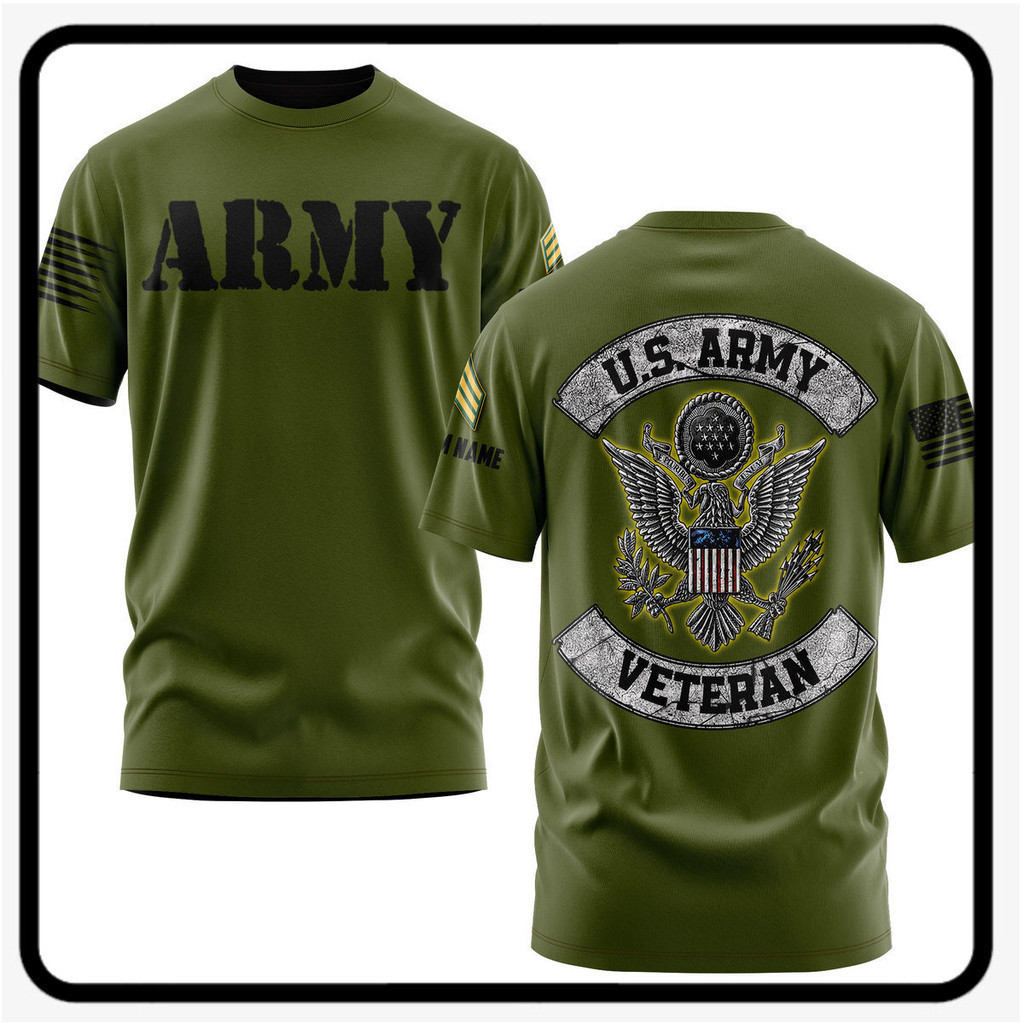 【COD】624Customized US Veteran Military Soldier Shirt, Personalized Army Veteran Veteran Shirt for Me