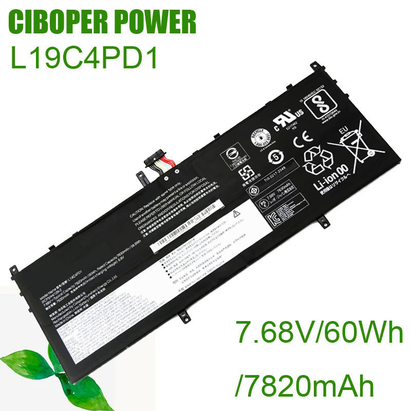 CP ของแท้แบตเตอรี่แล็ปท็อป L19C4PD1 7.68V/60Wh L19D4PD1 L19M4PD1 L19L4PD1 SB10W67395สำหรับ C640 13 C