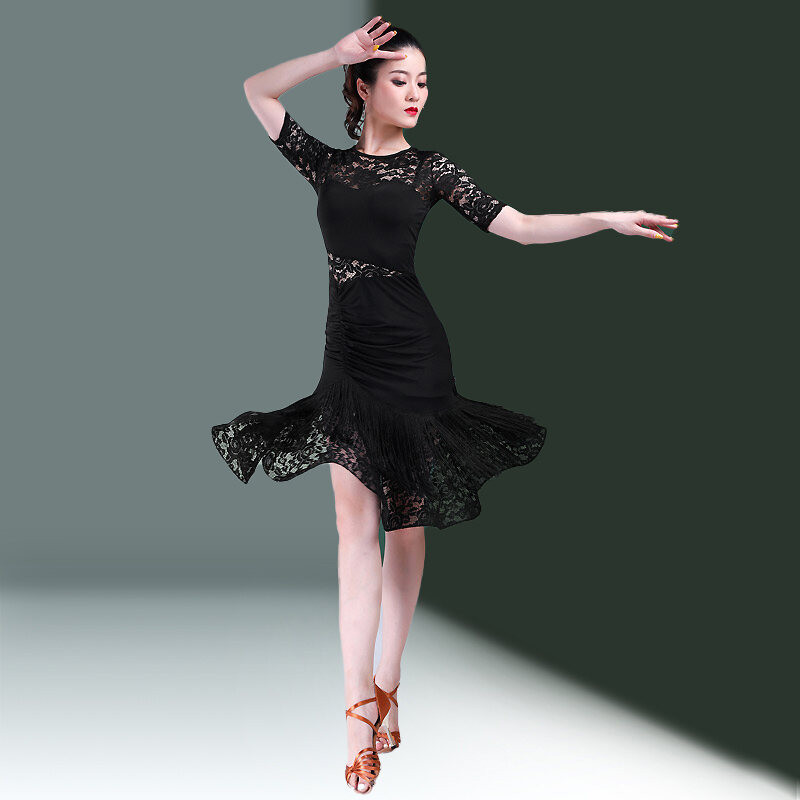Lace sexy women's clothes Latin dance clothing women dance training dress dance wear performance dre