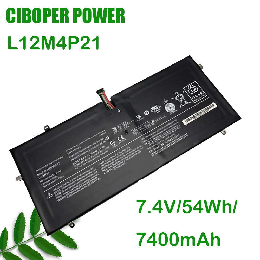 CP แบตเตอรี่แล็ปท็อป L13S4P21 L12M4P21 7.4V 54Wh/7400MAh สำหรับ Yoga 2 Pro 13นิ้ว L13S4P21 121500156