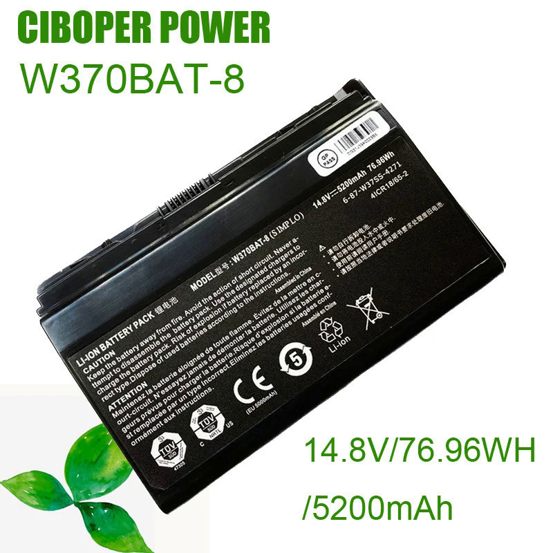 CP ของแท้แล็ปท็อปแบตเตอรี่6-87-W37SS-427 W370BAT-8 14.8V5200mAh สำหรับ W370ET W350ST W35XSS W370SK K