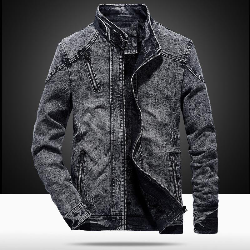 Men's vintage denim jacket slim casual jacket