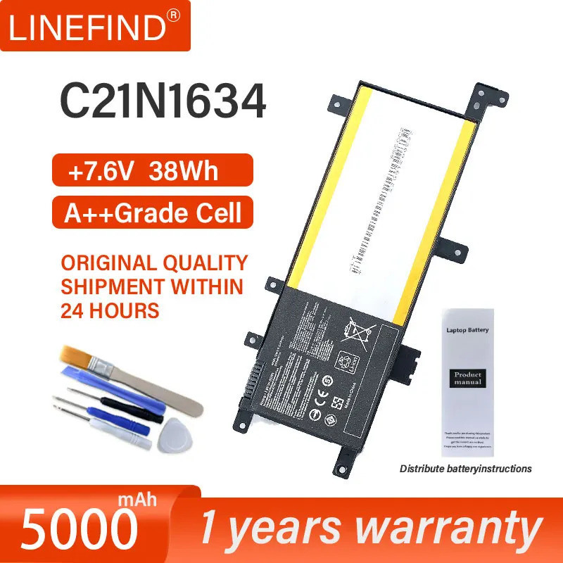 ใหม่ C21N1634แบตเตอรี่แล็ปท็อปสำหรับ Asus Vivobook R542UR R542UR-GQ378T FL5900L FL8000L A580U X580U 
