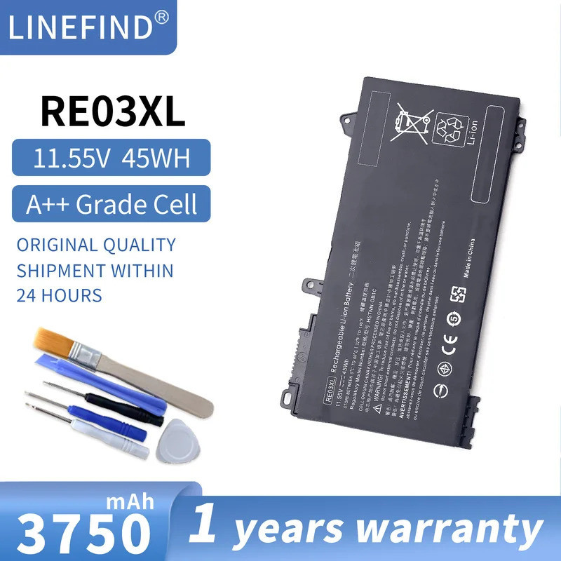 แบตเตอรี่แล็ปท็อป RE03XL สำหรับ HP ProBook 450 440 430 G6 HSTNN-DB9A L32656-005 HSTNN-OB1C B1L32407-