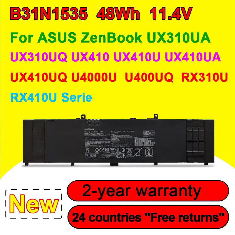 แบตเตอรี่แล็ปท็อป B31N1535สำหรับ ASUS ZenBook UX310 UX310UA UX310UQ UX410 RX310U UX410UA UX410UQ U40