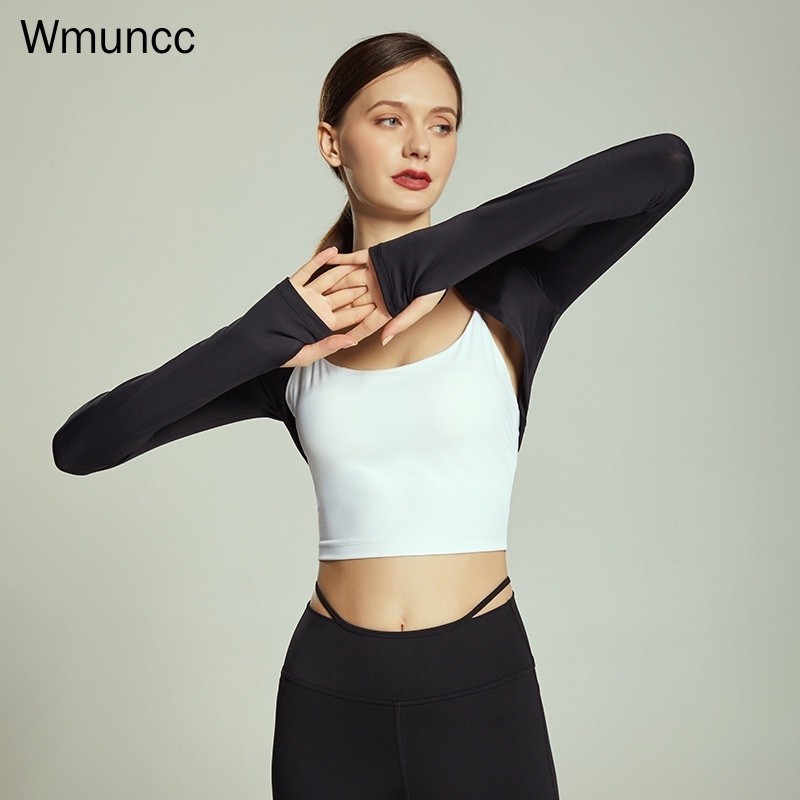 Wmuncc เสื้อแจ็กเก็ต เสื้อคาร์ดิแกน แบบสั้น ระบายอากาศ เหมาะกับการเล่นโยคะ ฟิตเนส วิ่ง สําหรับผู้หญิง