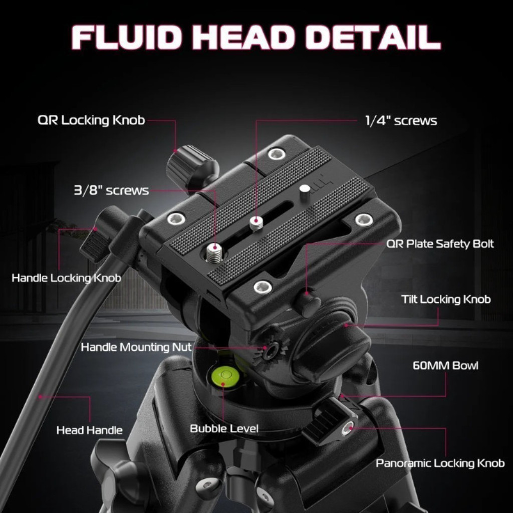 Ulanzi MT81 Heavy-Duty Video Tripod with Fluid Head ขาตั้งกล้อง DSLR ถ่ายภาพ ถ่ายวิดีโอ แบบมืออาชีพ