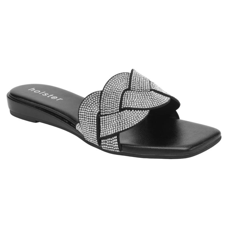 Holster Anastasia Low Wedge Black  HST461BL รองเท้าแตะส้นสูง