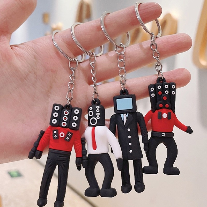 starryshopCreative การ์ตูน Mini Sound Man Key Chain ยางนุ่มการตรวจสอบ Man จี้ตลกตุ๊กตาของขวัญ