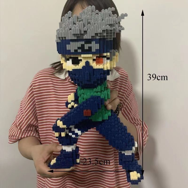 Kakashi สรรเสริญของเล่นเพื่อการศึกษา Naruto ขนาดใหญ่ประกอบตนเอง Star Delu Lego สีเขียวการคุ้มครองสิ่งแวดล้อม