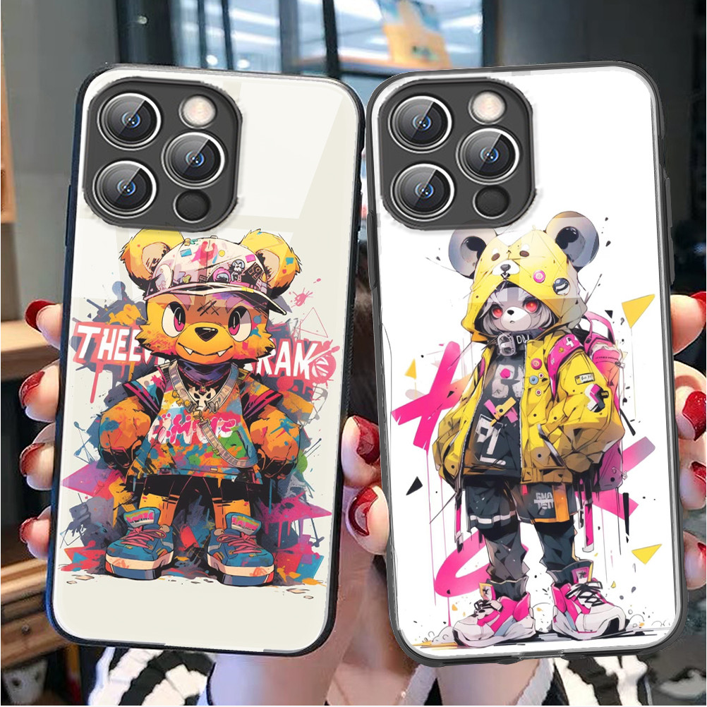 Bear เปลือกแก้ว สำหรับ OPPO F9 F7 F5 F15 F11 F19 F17 RENO 8 7Z 7PRO 7 6Z 6 5F 5 4F 4 2F 2Z  Realme V