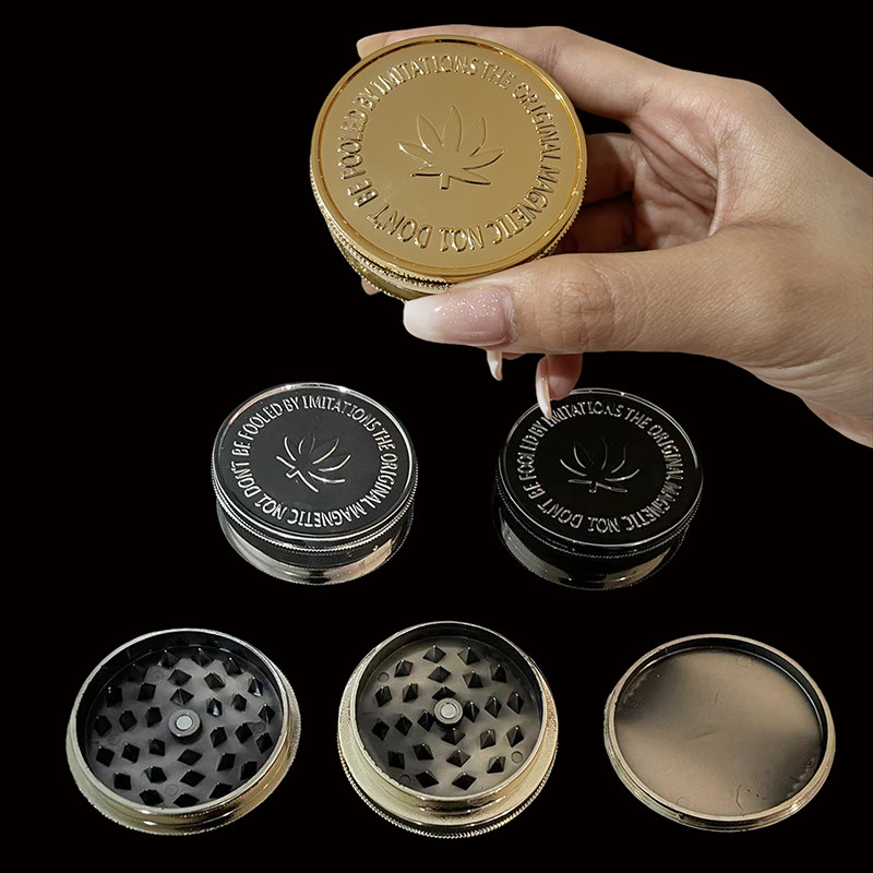 ขนาด 63mm  มี 3 ชั้น 63 มม เลือกสีได้ เครื่องบดพลาสติกทรงกลม เครื่องบดสมุนไพร ที่บด  สีเมทัลลิก
