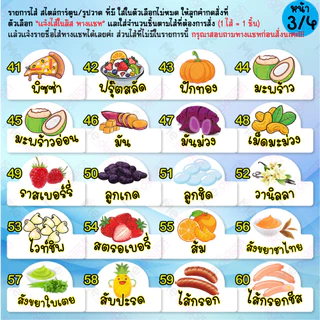 ป้ายไส้ขนม รสชาติต่างๆ สไตล์การ์ตูน รูปวาด ขนาด 6.5x9.5 ซม.