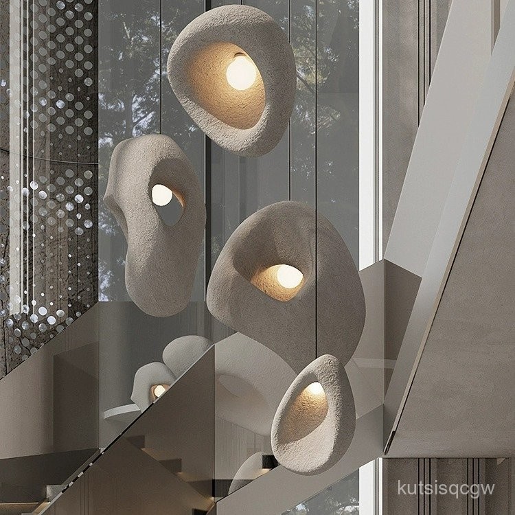 โคมไฟระย้าบันได Wutjifeng Creative Light Designer Japanese Villa Light Model Room B & B Duplexloftโค