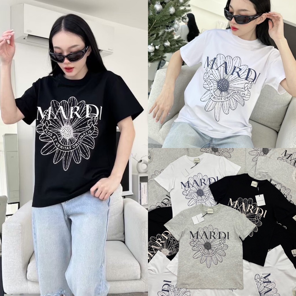 MD flower t-shirt เสื้อยืดลายดอกไม้สุดฮิต เกาหลีฮิตมาก ผ้ายืดหยุ่นนิ่มสบาย ทรงสวย ใส่ได้ตลอด น่ารักมาก สายเกาห้ามพลาด