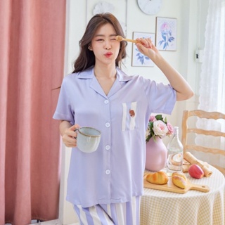 ชุดนอน Muslin pajamas [ โค้ด MUSSEP130 ลด 130 ฿] ชุดนอนผ้าเยื่อไผ่ ผ้านุ่ม ใส่สบาย (รุ่น A420,B420)