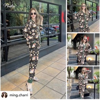 ชุดนอน Muslin pajamas [ โค้ด MUSSEP130 ลด 130 ฿]Silk Satin ( รุ่น N1098,T1098,L1098,P1098,U1098 )