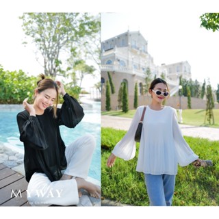 MyWay Brand :Top Chiffon Pleated  👋เลื่อนดูขนาดที่รูปสุดท้ายน้า