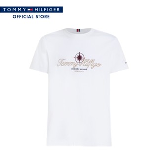 Tommy Hilfiger เสื้อยืดผู้ชาย รุ่น MW0MW32609 YBR - สีขาว