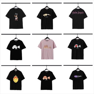 [Blogger แขนสั้น] เสื้อยืดคอกลม ผ้าฝ้ายแท้ พิมพ์ลาย Palm Palm Angels Guillotine Bear ทรงหลวม แนวสตรีท เหมาะกับฤดูร้อน สําหรับผู้ชาย และผู้หญิง