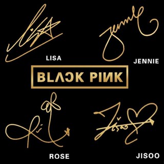 ❉สติ๊กเกอร์โลหะโทรศัพท์มือถือ BLACKPINK LISA Jennie JISOO Rose รุ่นลายเซ็นคนดังสนับสนุนอุปกรณ์ต่อพ่วง