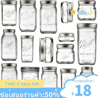 ▲☼◑ถ้วยอาหารเช้า Mason Jar แก้วปากกว้างโปร่งใสฝาปิดแบบพกพา Overnight ข้าวโอ๊ตถ้วย American Scale Milkshake ถ้วย