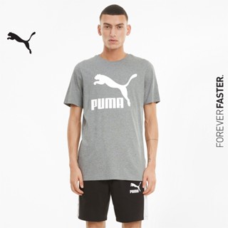 PUMA PRIME/SELECT - เสื้อยืดคอกลมผู้ชาย Classics Logo Tee สีเทา - APP - 53008803