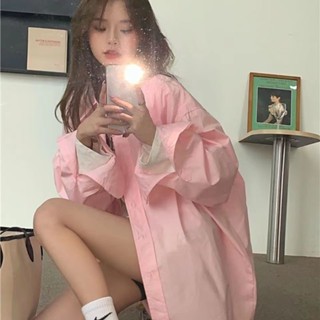 เสื้อเชิ้ต สีชมพู แฟชั่นฤดูร้อน แบบใหม่