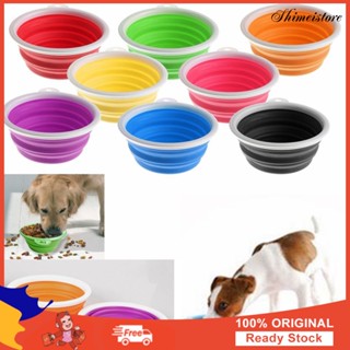 พับเก็บได้แบบพกพาสำหรับสัตว์เลี้ยง Feeding Bowl Dog Cat Dish Feeder