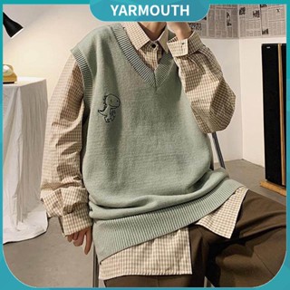 Yyr_ เสื้อกันหนาว เสื้อกั๊ก สีพื้น แฟชั่นฤดูใบไม้ผลิ