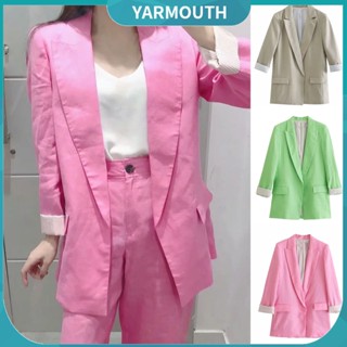 Yyr_ เสื้อแจ็กเก็ตสูท ลายทาง