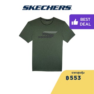 Skechers สเก็ตเชอร์ส เสื้อยืดแขนสั้นผู้ชาย Men Performance Running Short Sleeve Tee - SP22Q4M430-008B