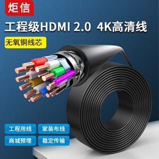 ❉✎☽HDMI หลวมสาย 2.0 รุ่น 4 K สายความละเอียดสูง HDMI2.0 วิศวกรรมสาย Pre-ฝังสายไฟ DIY เชื่อม 19-core ทองแดงลวด