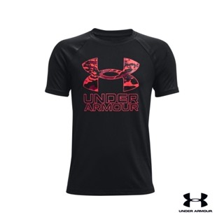 Under Armour UA Boys Tech™ Hybrid Print Fill Short Sleeve อันเดอร์ อาเมอร์ เสื้อเทรนนิ่ง สำหรับเด็กผู้ชาย รุ่น Hybrid