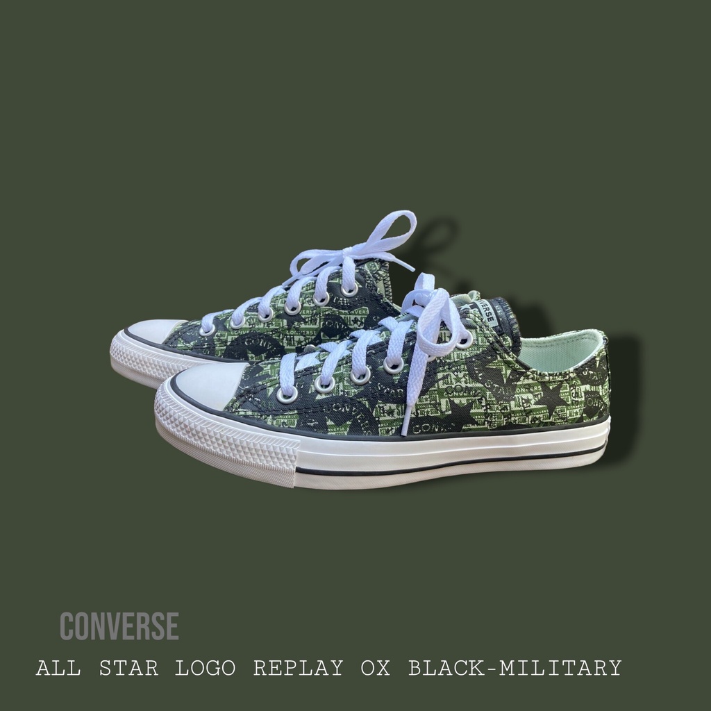 ⊕Converse All star logo replay ox Black-military